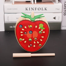 Load image into Gallery viewer, 3D Montessori Wooden Toys Caterpillar Eats The Apple Kids Catch Worms Matching Pair Games Early Educational Interactive Math Toy