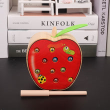Load image into Gallery viewer, 3D Montessori Wooden Toys Caterpillar Eats The Apple Kids Catch Worms Matching Pair Games Early Educational Interactive Math Toy